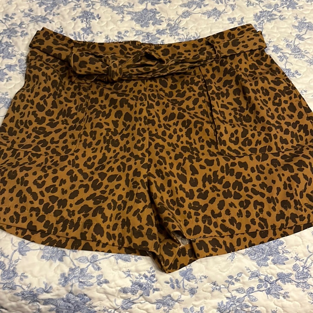 Cheetah paper bag shorts
